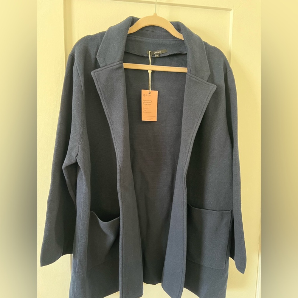 Woman Navy blue Quince 100% cotón organic  jacket